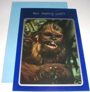 1977 Star Wars Chewbacca Not Well Greeting Card Vintage  
