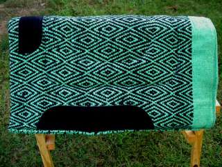 Horse Saddle Pad Double Weave NAVAJO 32 X 32 LIME GREEN  