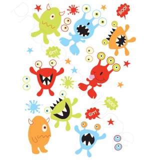 Monsters Glow in the Dark 27 Wall Stickers (FREE P+P)  