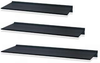 BLACK GLASS FLOATING WALL SHELF   AVAILABLE IN 3 SIZES  