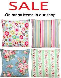   Cover Cath Kidston Fabric White Blue Pink Yellow Green Flowers Stripes