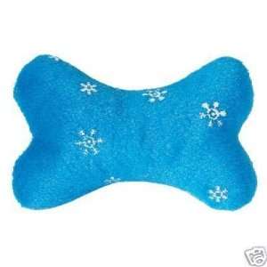  Zanies Blizzard Bone 4 BLUE Plush Squeaker Dog Toy 
