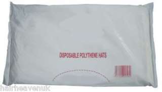 Polythene Disposable Head Caps Polyhats pk of 100 new  