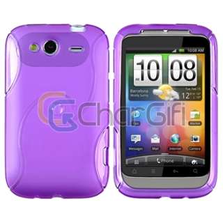   Frost Purple S Shape TPU Gel Rubber Skin Case Cover For HTC Wildfire S