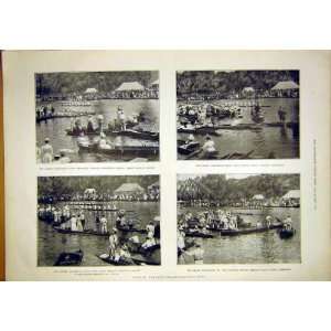  Henley Regatta Oxford Eton Boat Race Old Print 1897