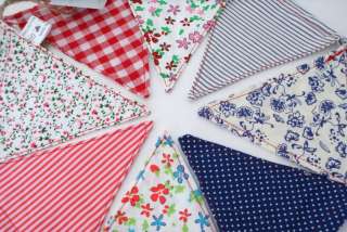 180cm of fabric bunting   8 flags (1 each of 8 different fabric 