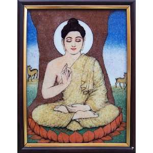 Lord Buddha, Sitting Under Tree, a Gem Art Painting, Craft  