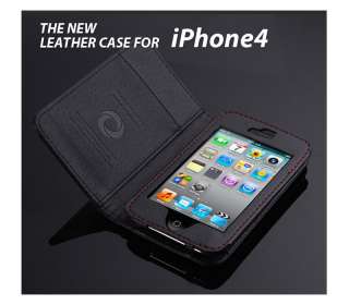 Apple iPhone 4 4S 4G Leather Wallet Flip Card Holder Pouch Case Cover 