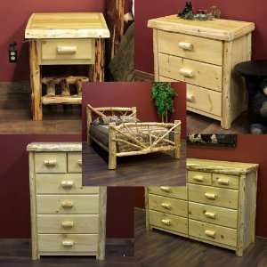 Amish Rustic Log Bed Cabin Lodge Bedroom Furniture Solid Aspen Wood