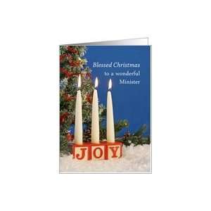  Minister, Blessed Christmas Card, Candles, Joy Card 