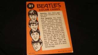 1964 Beatles Topp Gum Trading Card #21 first drummer  