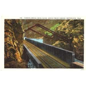 1930s Vintage Postcard Hanging Bridge   Royal Gorge   Denver and Rio 