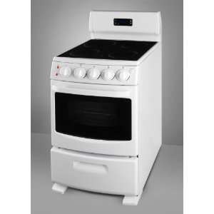 Summit REX204W   White Pearl deluxe electric range with clock/timer 