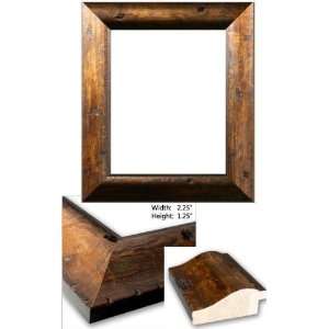   20 x 27 Distressed / Aged Brown with Black Lip Solid Wood Frame 