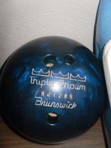   BRUNSWICK Triple CROWN BOWLING Ball HJ1286 & BAG Blue w/ TAG  