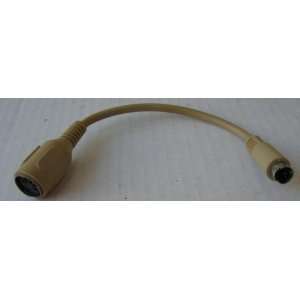 pin din Female Plug to PS2 Port Male Keyboard Cable Adapter   BEIGE 