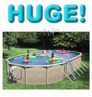 33x18x52 Above Ground Oval Swimming Pool Set Brown  