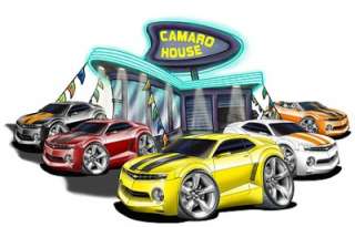 2010 11 Camaro Muscle Car Cartoon Tshirt FREE  