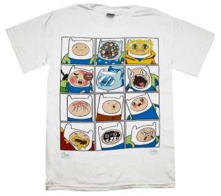 Adventure Time Faces Of Finn Cartoon T Shirt Tee  