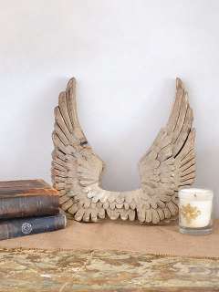 Shabby Cottage Chic French Angel Wings Wall Decor Gold  