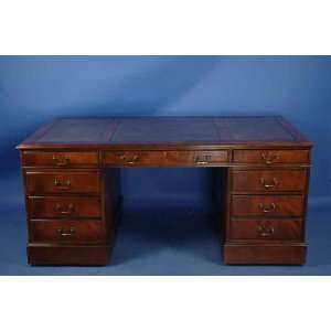  Antique Style Mahogany Pedestal Desk Furniture & Decor