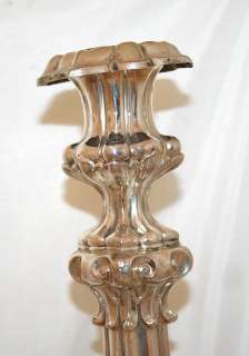 Antique Sterling Silver Judaica Shabbat Candlesticks Po  