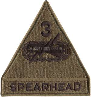 US Army Spearhead 3rd Armored Division Subdued Military Patch