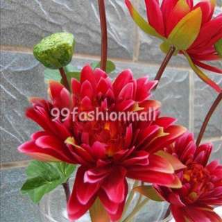 1x 50cm/20 Artificial Autumn Water Lily Flowers Lotus Wedding Party 