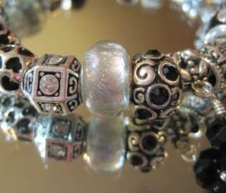 Authentic PANDORA Bracelet with 925 Beads & Charms   Classic Black 