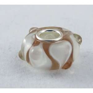   925 Silver Core Murano Glass Bead Charm Fits Pandora Bracelet Jewelry
