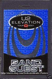 U2 backstage pass Tour Laminate BAND GUEST elevation 01  