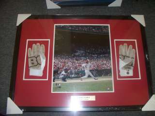   Louis Cardinals Signed Game Used Batting gloves Framed w/16x20  