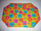 Fabric Placemats CRAZY DAISIES daisy on lime green