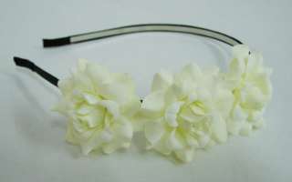 White Rose flower Headband  
