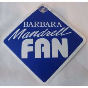 Barbara Mandrell Fan Club Car Window Placard 5 x 5