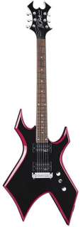  B.C. Rich Red Bevel Warlock Guitar Pack, Black with Red 