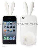 iPhone 4 4G Bunny Rabbit Silicone White Case Skin Cover  