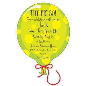  Teens Birthday Party Invitations   Big Balloon on String Birthday 