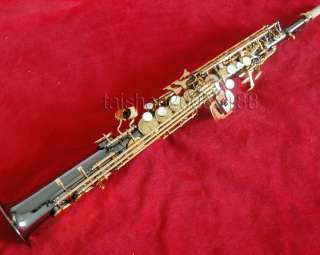 AAA Quality Soprano Saxophone Black Nickel Gold Plated Saxofon High F# 