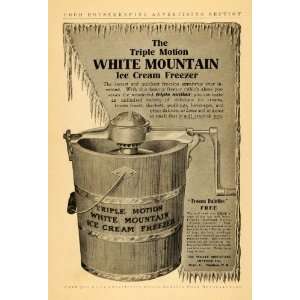  1905 Ad Triple Motion White Mountain Ice Cream Freezer 