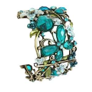   Light Blue Crystal Butterfly Bangle Bracelet Fashion Jewelry: Jewelry