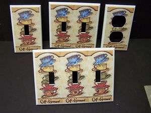 COFFEE ESPRESSO CUPS LIGHT SWITCH OR OUTLET COVER  