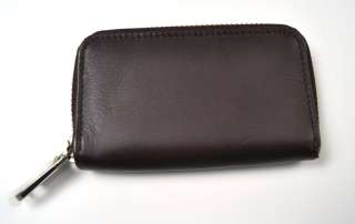 MARC JACOBS Matte Leather Coin Purse Dark Brown Square Wallet NEW 