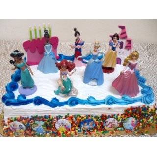 disney princess 21 piece birthday cake topper set featuring princess 