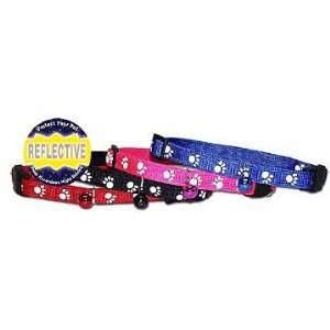    Top Quality 3/8 Reflective Paw Print Cat Collar