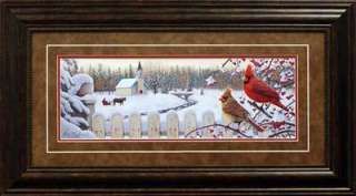 Kim Norlien White Crimson Morning Framed Cardinal Print  