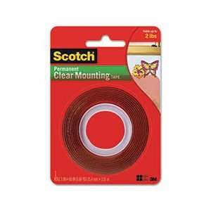   DOUBLE SIDED MOUNTING TAPE, INDUSTRIAL STRENGTH, 1 X 60, CLEAR/RED