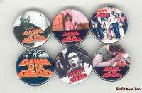 DAWN OF THE DEAD 6 new Romero Zombie Buttons/Magnets  