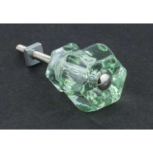  Antique Clear Light Green Glass Knob 1 1/4 K39 GK 3G 