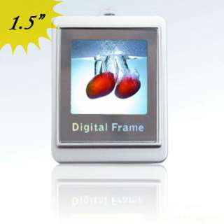 New 1.5 inch 32MB Digital LCD Photo Picture Frame with Keychain White 
